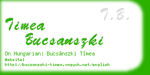 timea bucsanszki business card